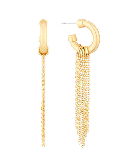 20mm Metel Hoop w/ Chain Earring