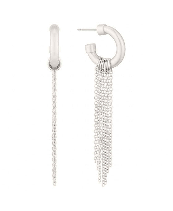 20mm Metel Hoop w/ Chain Earring