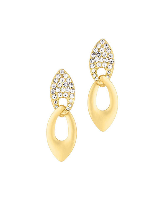 Pave Rhinestone Metal Post Earring