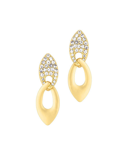 Pave Rhinestone Metal Post Earring