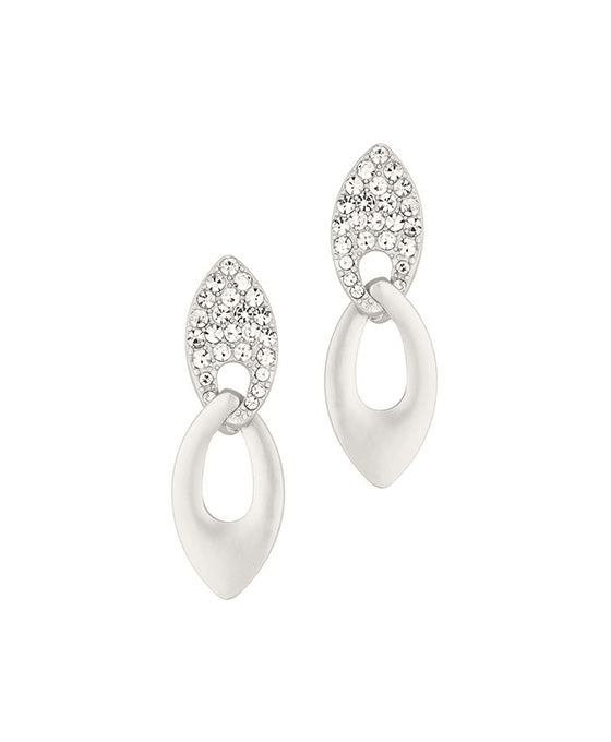 Pave Rhinestone Metal Post Earring