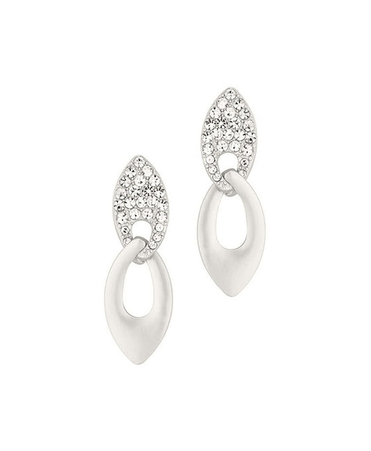 Pave Rhinestone Metal Post Earring
