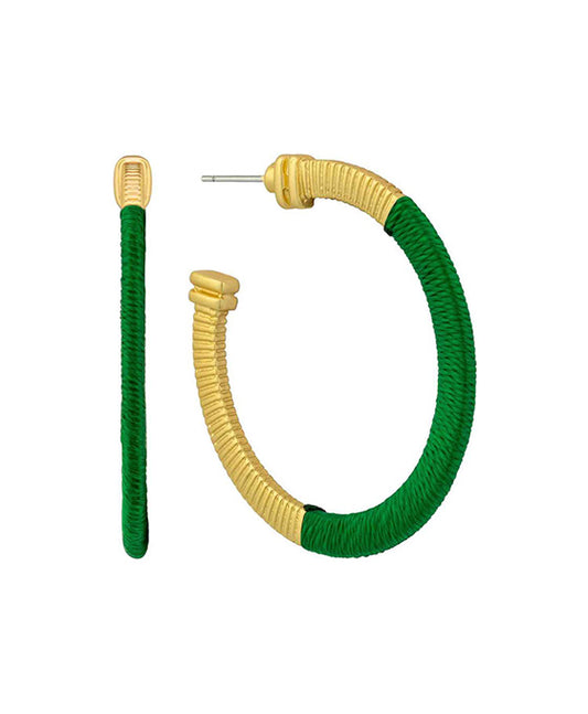 40mm Thread Metal Texture Hoop Earring