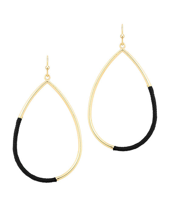 Thread Metal Teardrop Earring
