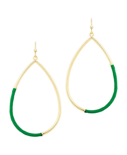 Thread Metal Teardrop Earring