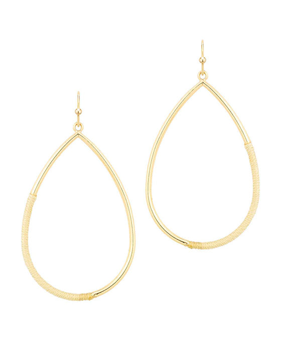 Thread Metal Teardrop Earring