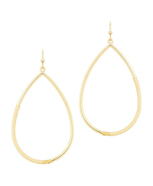 Thread Metal Teardrop Earring