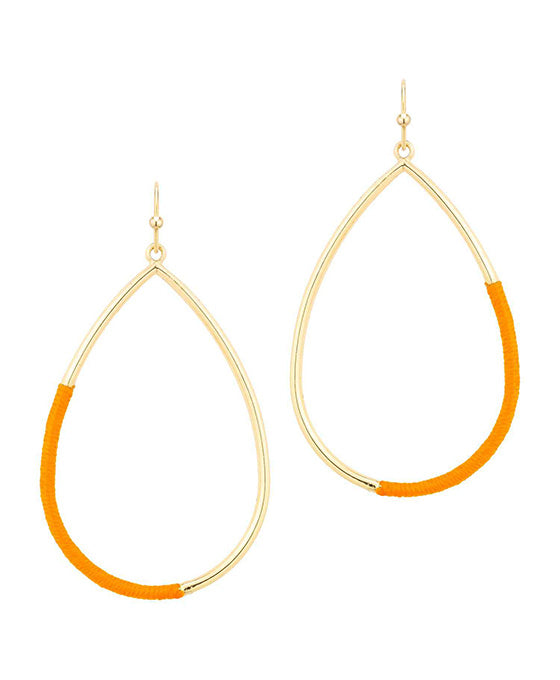 Thread Metal Teardrop Earring
