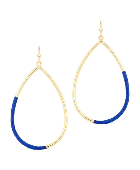 Thread Metal Teardrop Earring