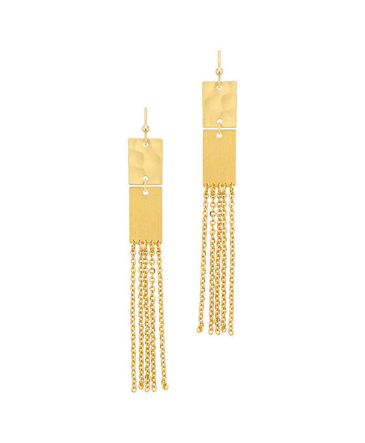 Chain Metal Rectangle Earring