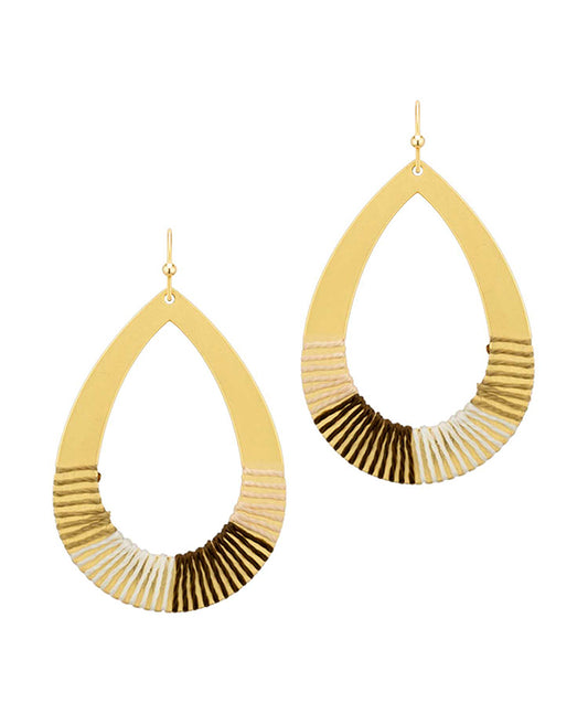Thread Metal Teardrop Earring