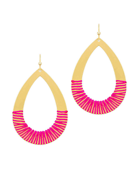 Thread Metal Teardrop Earring