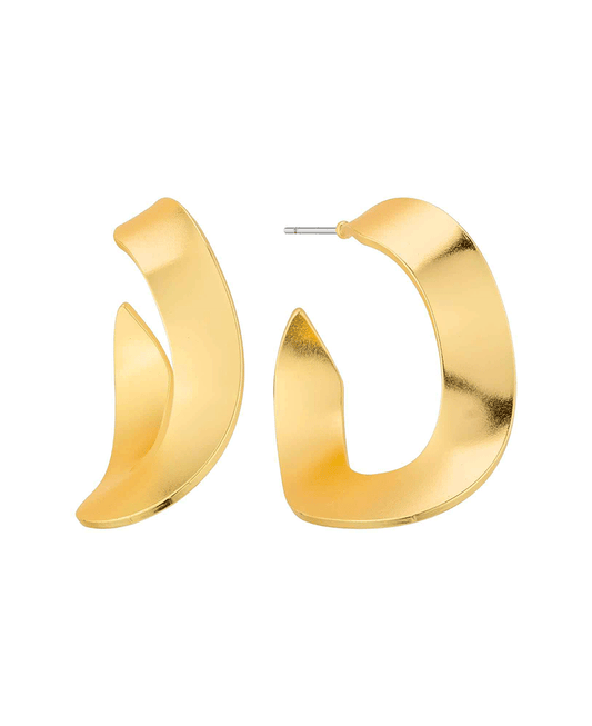 Metal Wavy 35mm Hoop Earring