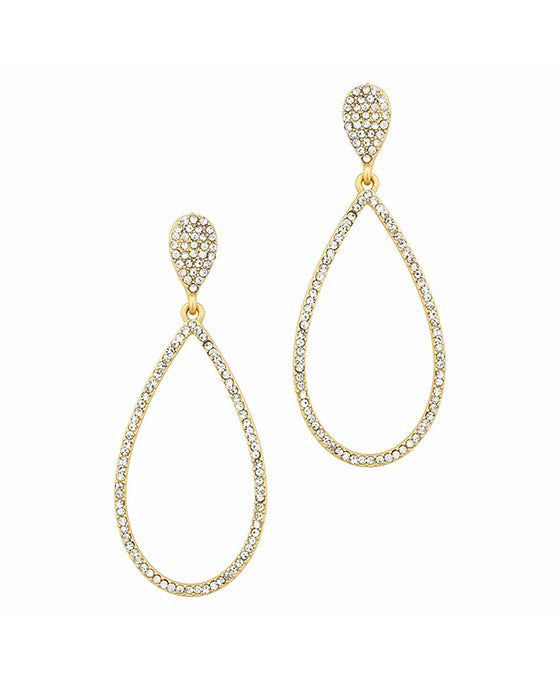 Rhinestone Teardrop Post Earring