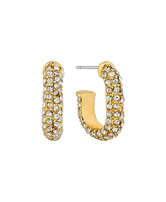 18mm Metal Pave Hoop Earring