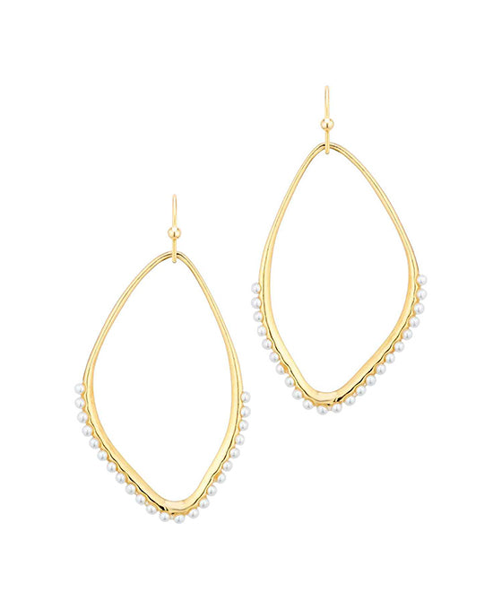 Metal w/ Pearl Organic Earring