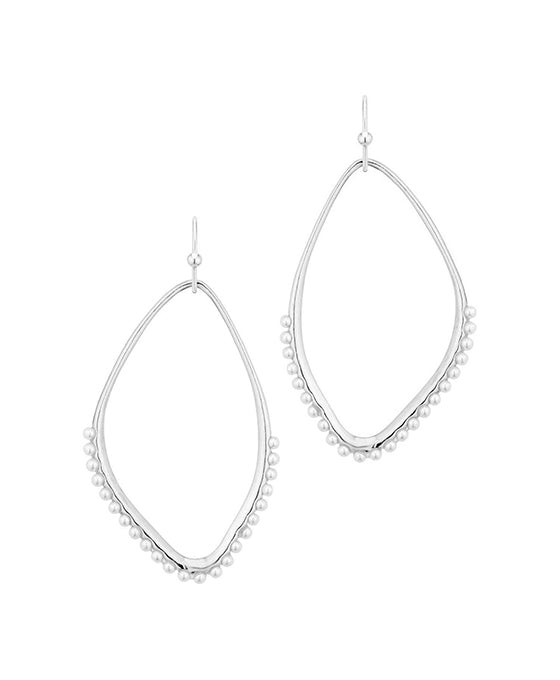 Metal w/ Pearl Organic Earring
