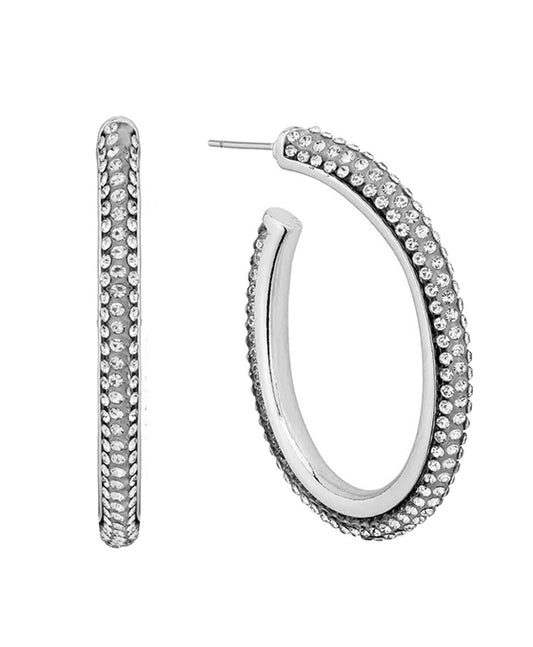45mm Crystal Oval Hoop Earring