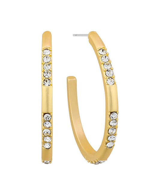 40mm Pave Rhinestone Hoop Earring