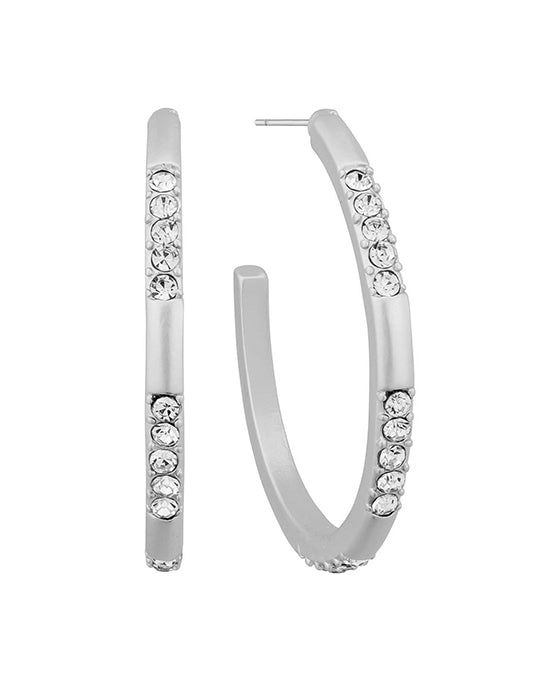 40mm Pave Rhinestone Hoop Earring