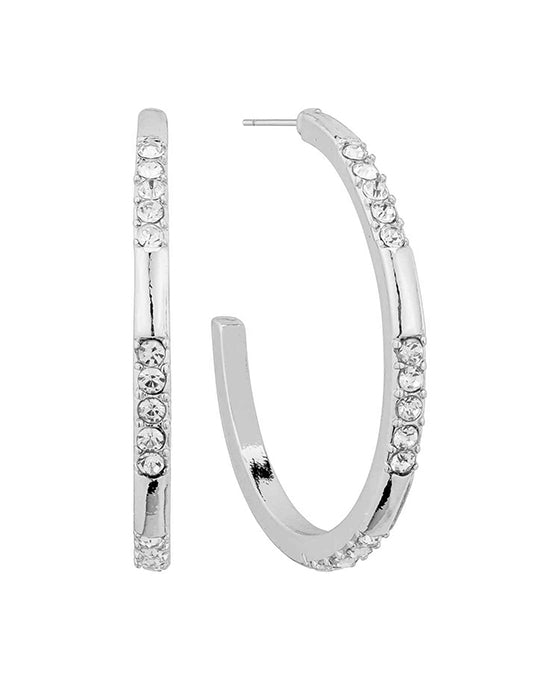 40mm Pave Rhinestone Hoop Earring