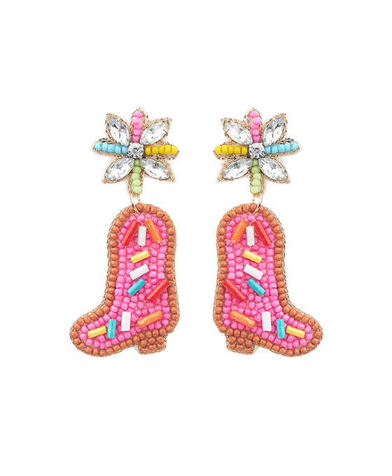 Sprinkle Cake Boots Beaded Earring