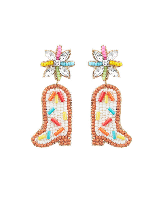 Sprinkle Cake Boots Beaded Earring