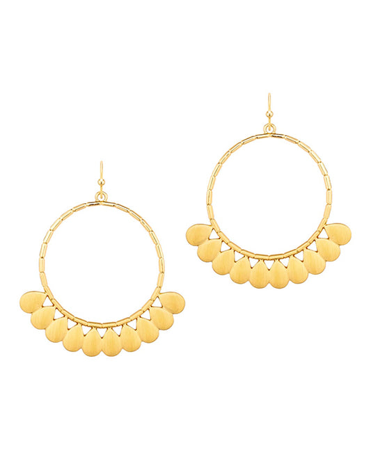 Metal Texture Circle Earring