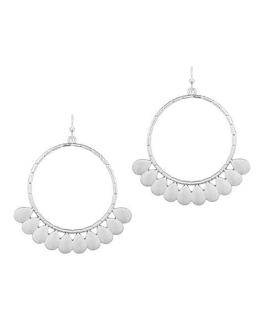 Metal Texture Circle Earring