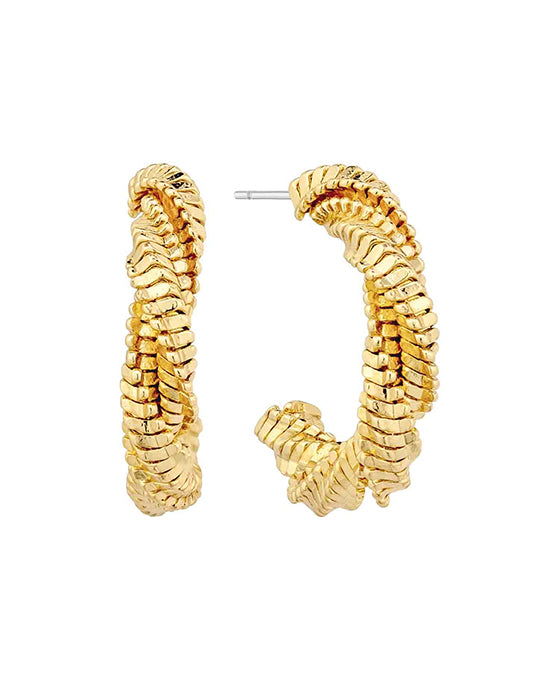 25mm Metal Texture Hoop Earring