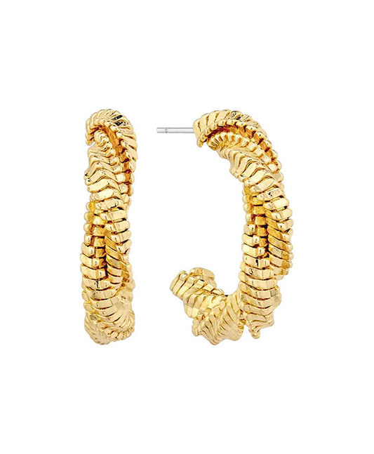 25mm Metal Texture Hoop Earring