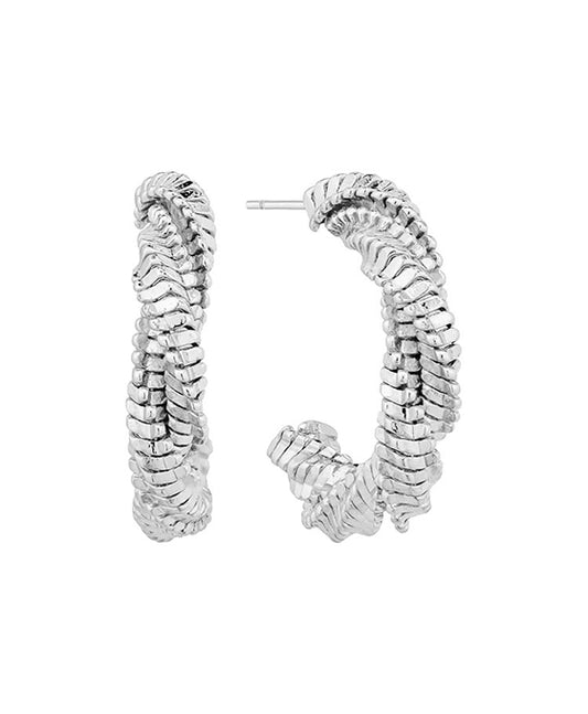 25mm Metal Texture Hoop Earring