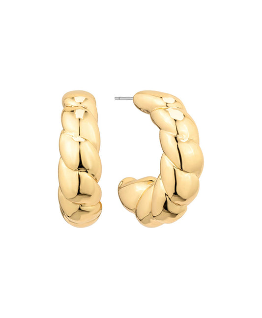 35mm Metal Texture Hoop Earring
