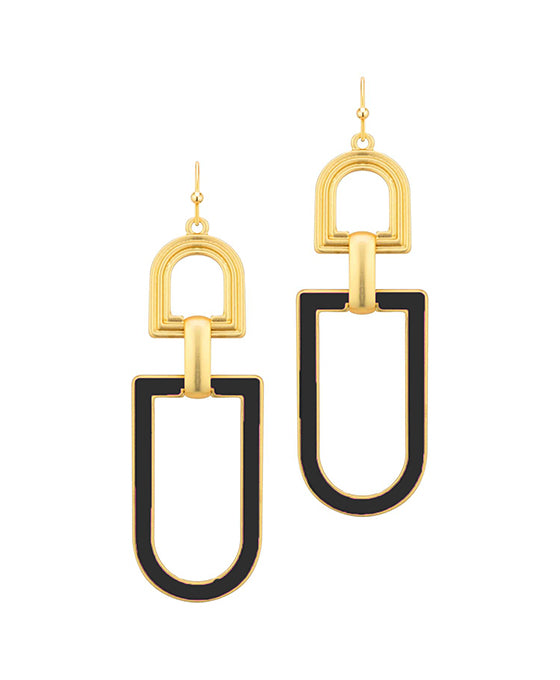 Metal Texture Geo Shape Earring