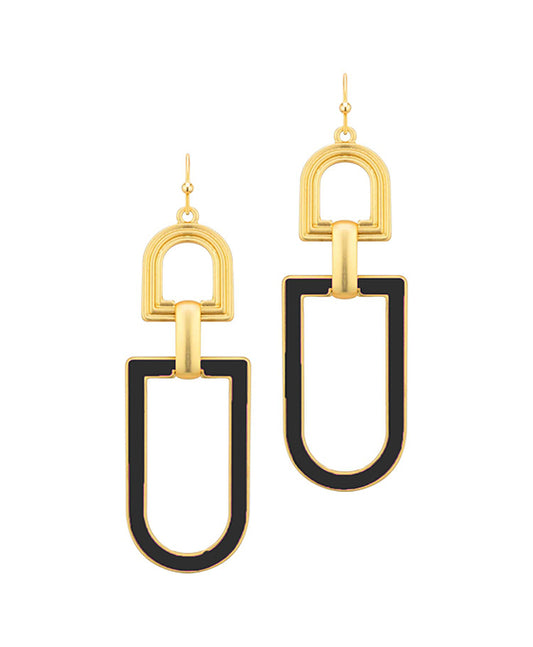 Metal Texture Geo Shape Earring