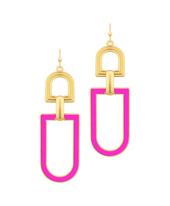 Metal Texture Geo Shape Earring