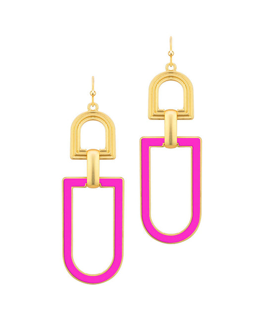 Metal Texture Geo Shape Earring