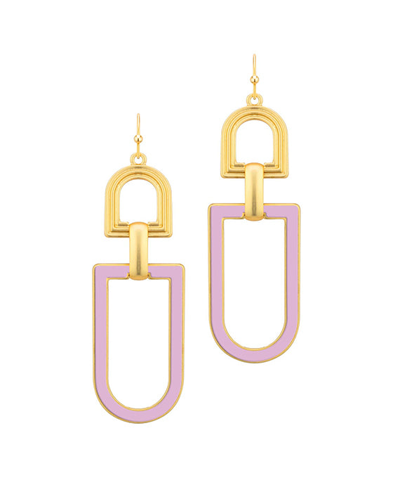 Metal Texture Geo Shape Earring