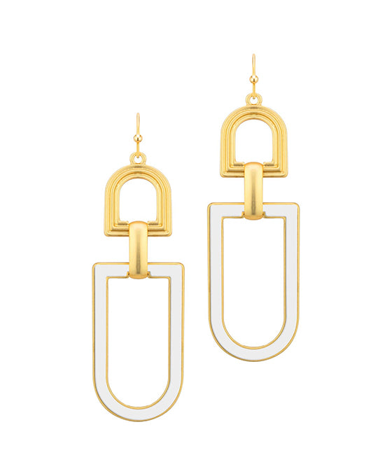 Metal Texture Geo Shape Earring