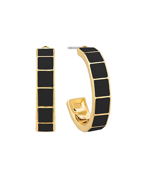 25mm Epoxy Metal Hoop Earring