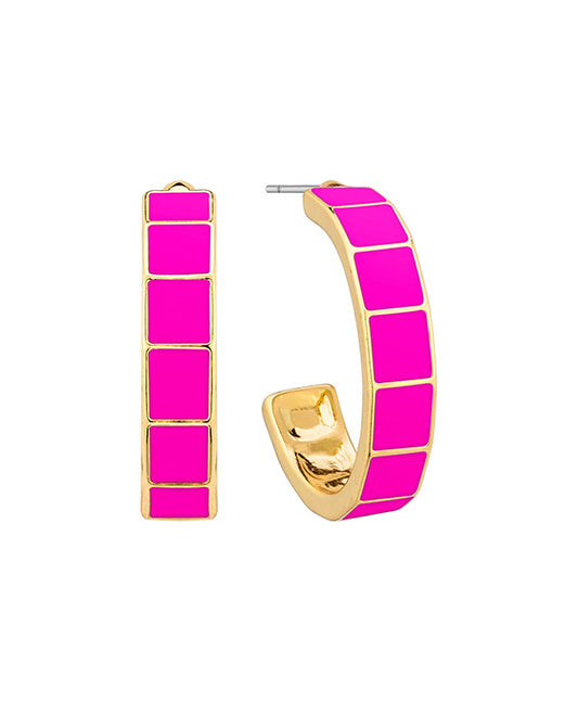 25mm Epoxy Metal Hoop Earring
