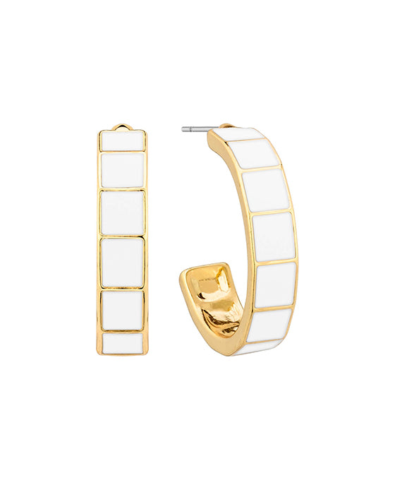 25mm Epoxy Metal Hoop Earring