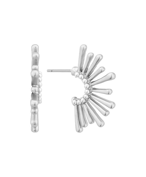 25mm Pave Pearl Metal Hoop Earring