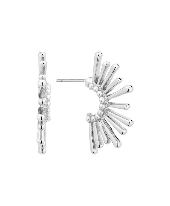 25mm Pave Pearl Metal Hoop Earring