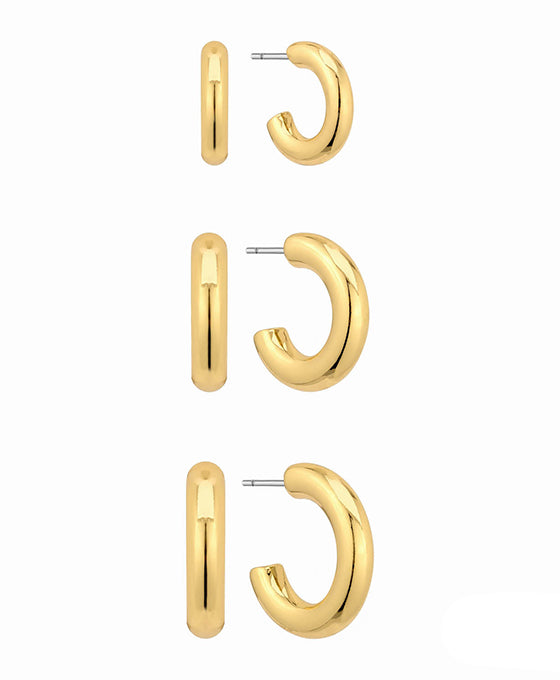 3 Set Metal Hoop Earring