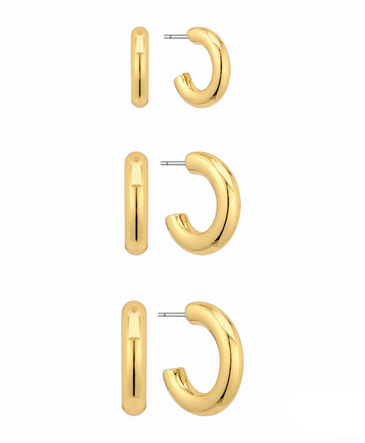 3 Set Metal Hoop Earring