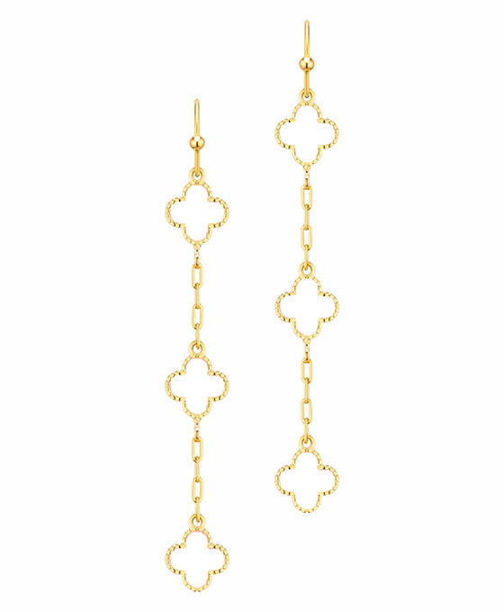 Clover Epoxy Dangle Chain Earring