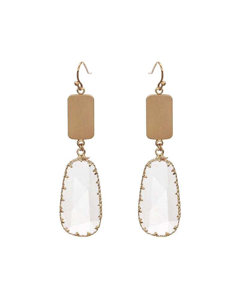 CRYSTAL OVAL EARRINGS main image 0