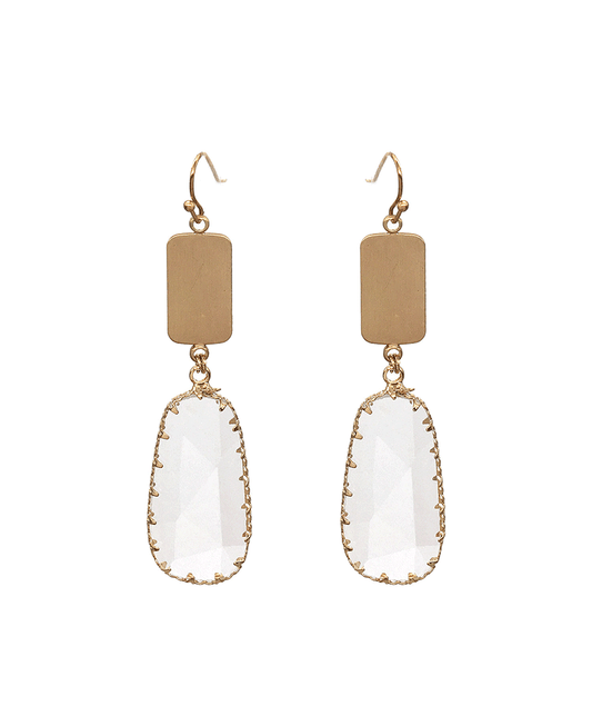 Oval Shape Crystal Earring