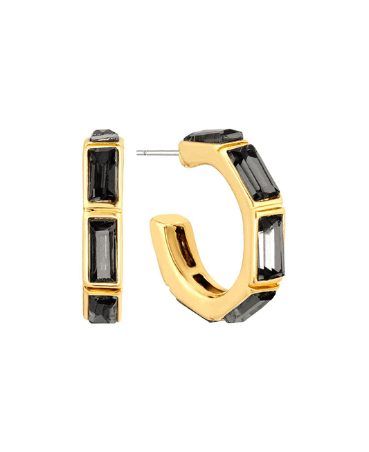 Crystal Baguette 20mm Hoop Earring
